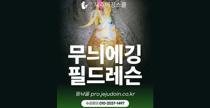 무늬오징어 낚시 에깅레슨 1:1 필드강습 수강신청(수강상담) 『제주에깅스쿨』